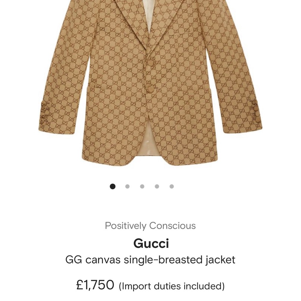 GG single breasted Jacket , canvas